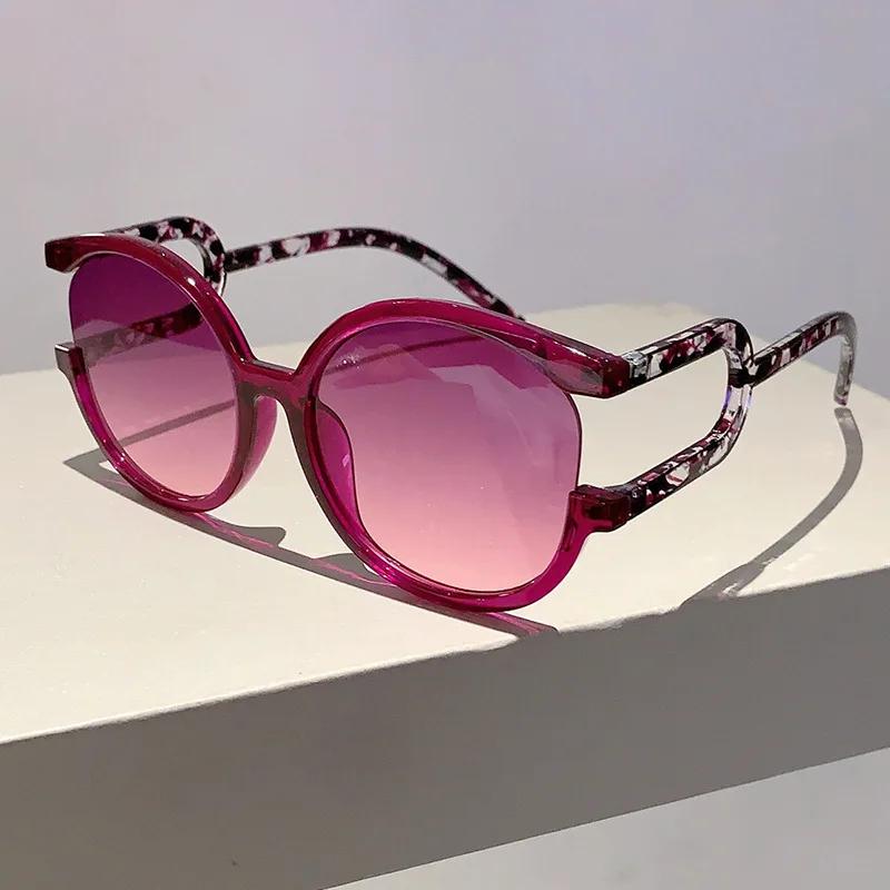 

Y2K Oversized Big Frame Sunglasses Women For Men Luxury Brand Designer Vintage Sun Glasses Popular Punk Irregular Round Shades