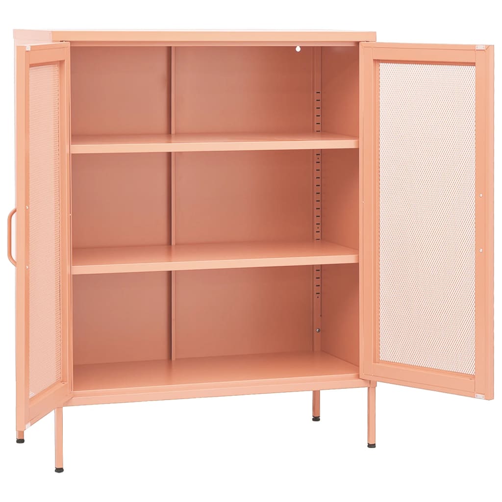 Vidaxl Cabinet, Pink, 80X35X101.5 Cm, Steel
