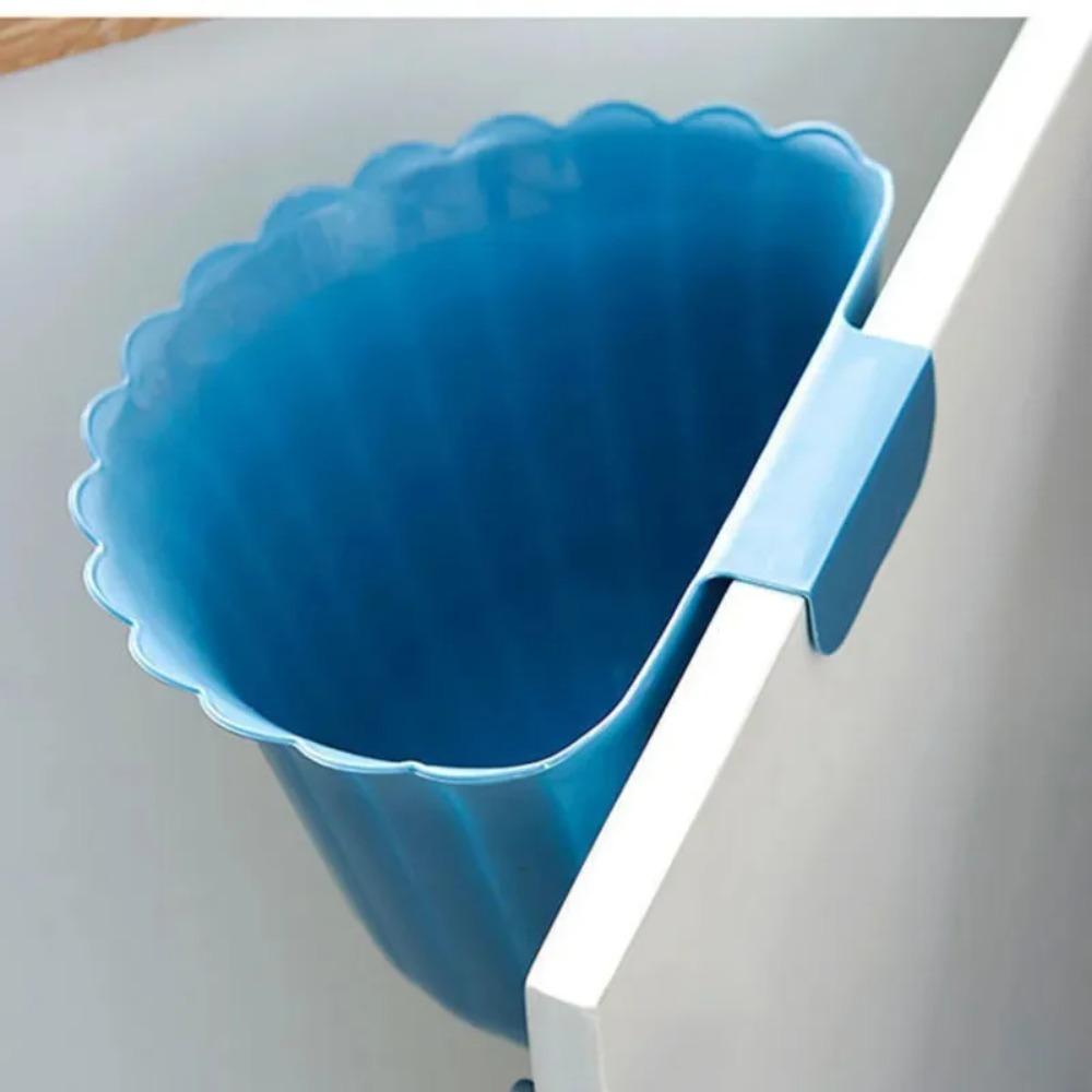 Anti-fall Kitchen Hanging Trash Can Plastic Clutter Storage Bucket Rubbish Container  Bathroom