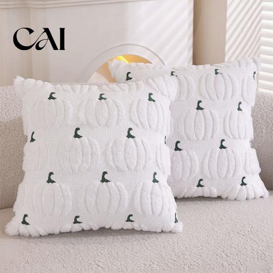 Decorative Pillow Cover for Couch Plush Pumpkin Cushion Cover, Halloween Throw 18 X Inch Ghost Case Cute Soft Spooky Season, Cozy Fall Home Decor