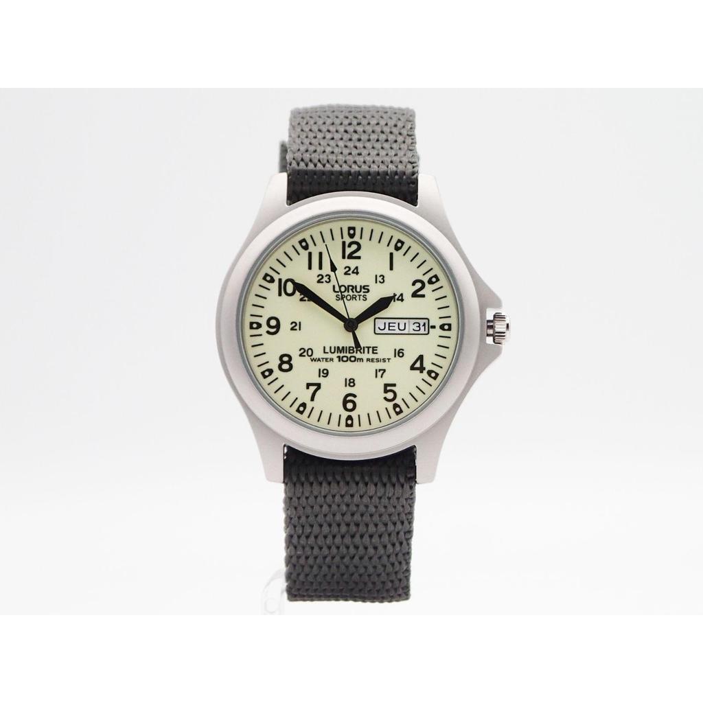 Used SEIKO LORUS Quartz Lumibrite Dark Gray Military Watch Seiko LORUS Quartz Lumibrite Dark Gray Military Watch 100m Water Resistant Watch