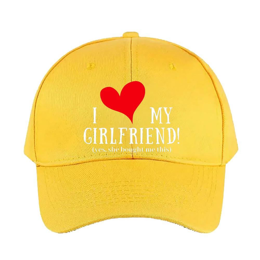 I Love My Girlfriend Yes She Bought Me This Summer Woman Man Adult Hat Casual Adjustable Funny Dad Printed Baseball Caps