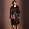 Men's Spring & Autumn Long Sleeve Ice Silk Pajama Robe - Mid-Length, High-End Feel