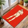 Soccer Celebration on Red Background Patterned carpet, non slip mat suitable for living room and bedroom sofas