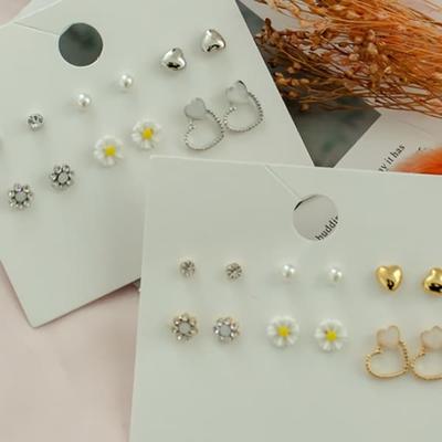 Women's Flower Basic 6-piece Earring Set