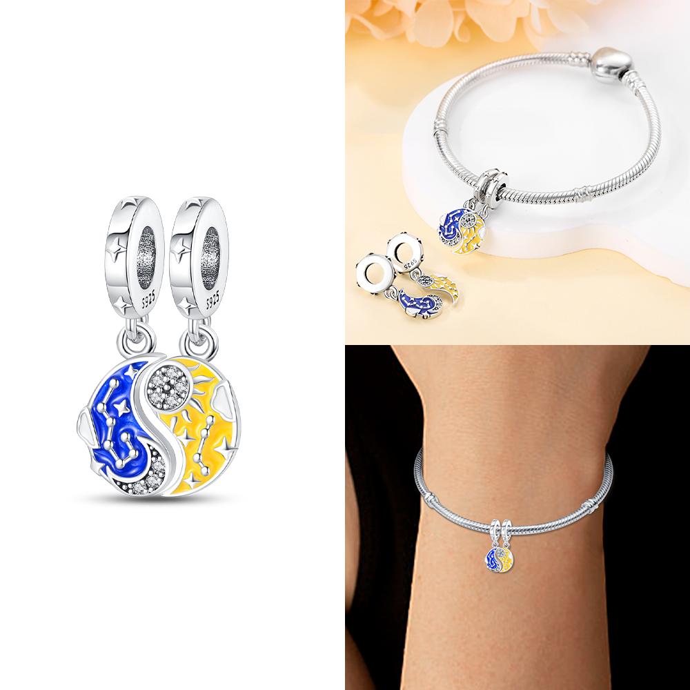 Blue Moon Nightlight Butterfly Astronaut Original Charms Beads Fit Bracelet Copper Women Jewelry Making Diy Accessory Gifts