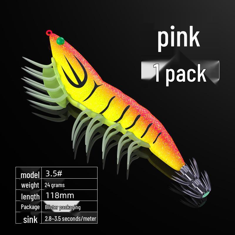 High-Value Spicy Shrimp Lure: Fluorescent, Soft Leg, Sound Bead Squid Hook Umbrella with Big Tail