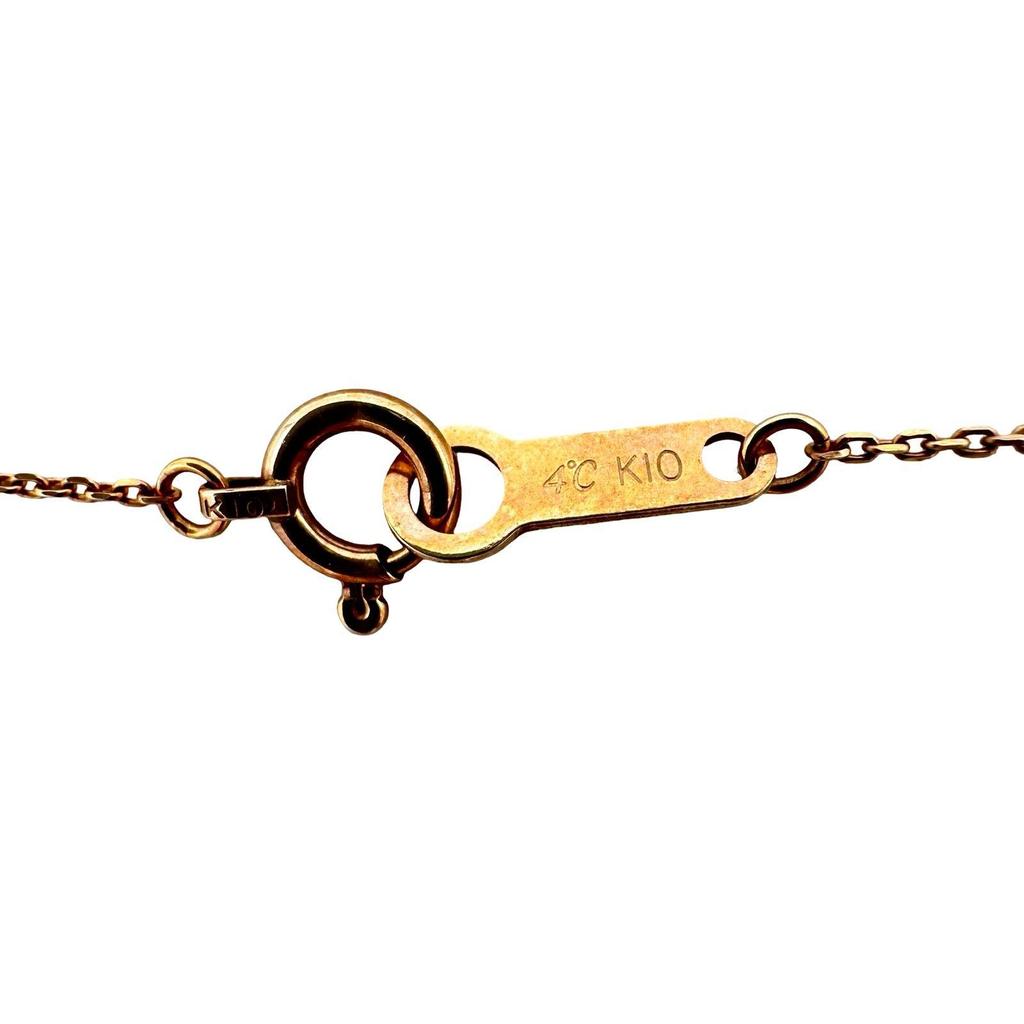 Used Yondoshi 4 Diamond Necklace Gold K10 Diamond Jewelry