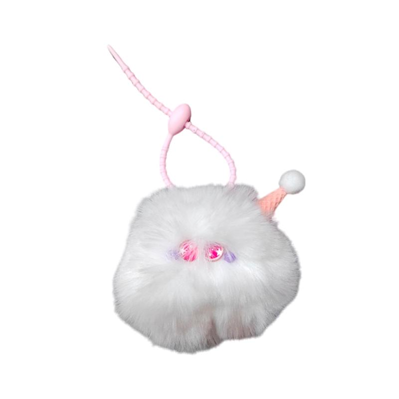 Roztomilý plyšový prívesok na kľúče do auta Retiazka na šnúrku Roztomilý zmrzlinový prívesok na kľúče Ins Luxusné plyšové doplnky Kawaii Taška na kľúče