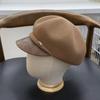 New temperament British retro cap wool newsboy hat women's autumn and winter versatile face little beret