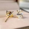 Simple Gold Color Oval Zirconia Stud Earrings for Women Versatile Accessories for Daily Life Female Fashion Zircon Gift
