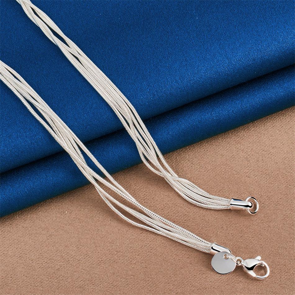 925 Sterling Silver Exquisite Frosted Glossy Beaded Pendant Necklace for Women Fashion Party Wedding Gift Jewelry