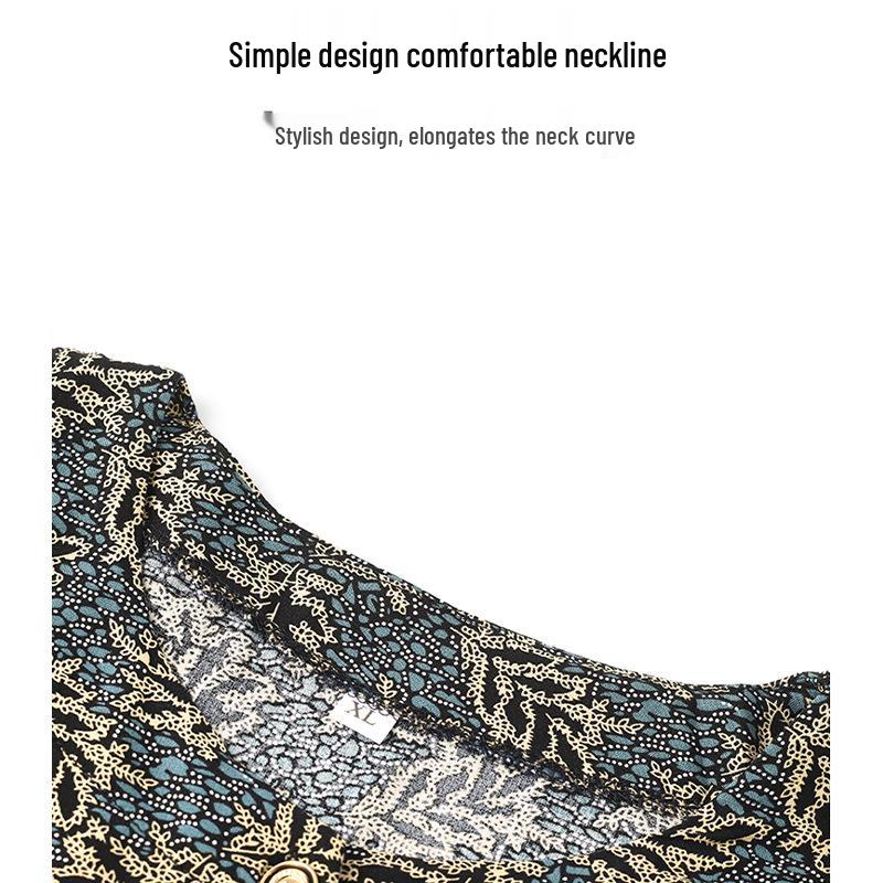 Mom's Fashionable Summer Short-Sleeve Set: Stylish Cardigan Top, Cool Two-Piece Outfit for Middle-Aged and Elderly Women.