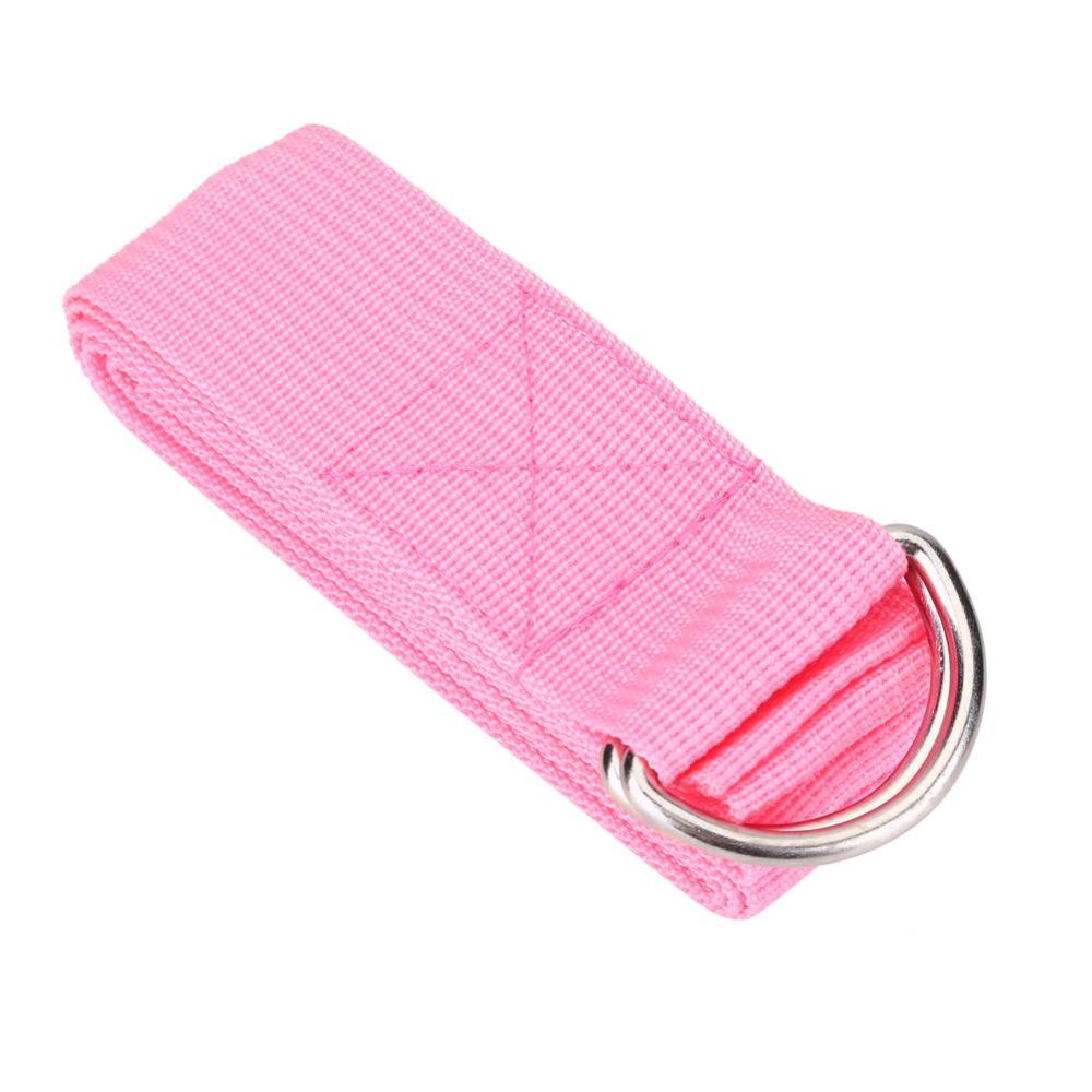 with Metal D Ring Buckle Athletic Stretch Band 183*3.8cm Fitness Belt Yoga Strap Leg Workout