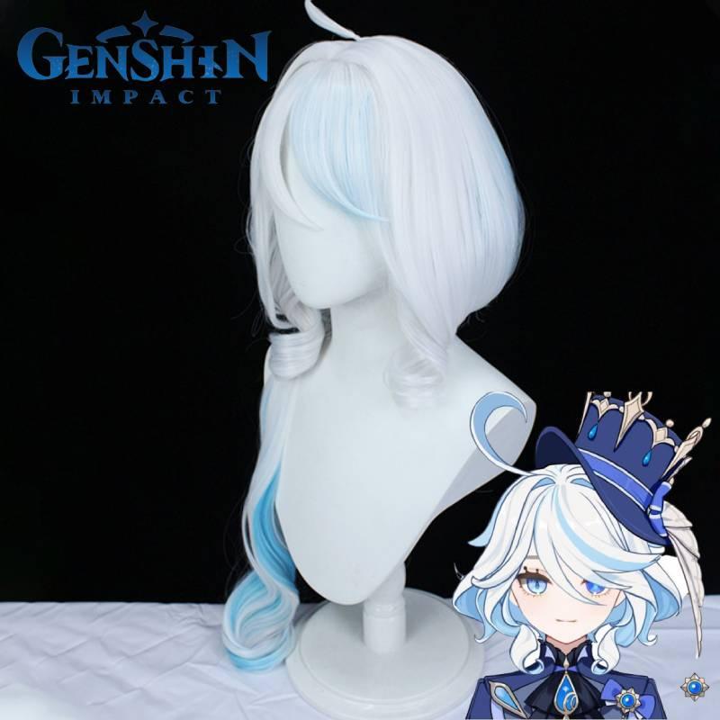 Genshin Impact Focalors Cosplay Wig High-quality Heat Resistant Hair Fiber