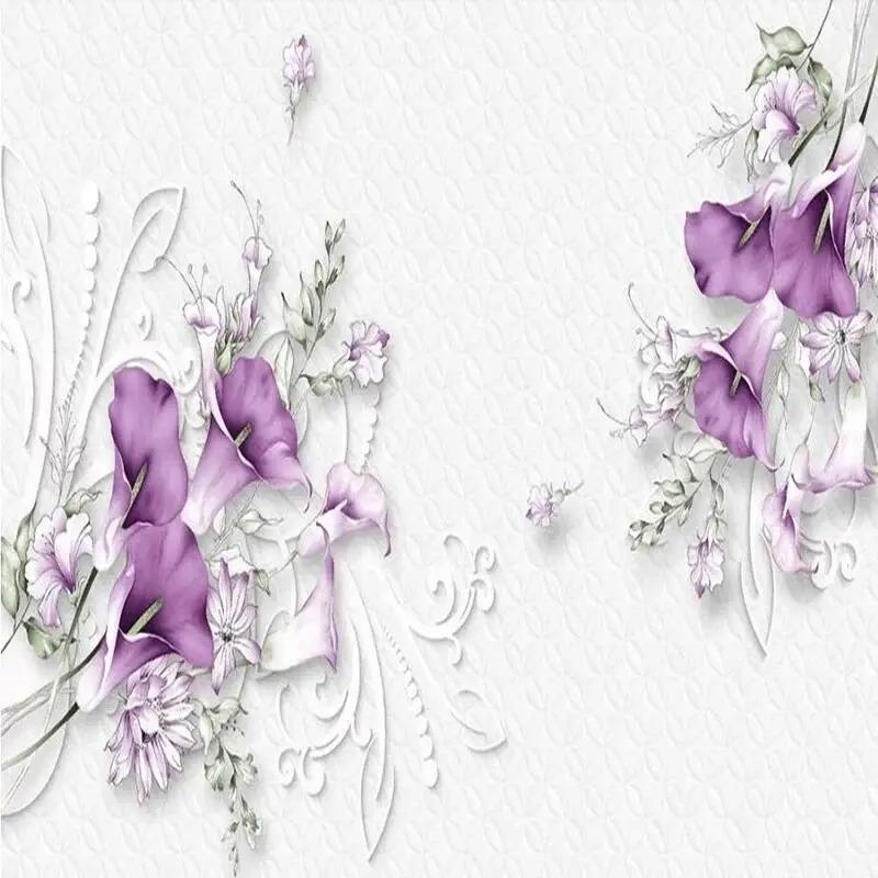 Tapet Modern 3d Tridimensional Floral Mural Fundal Sufragerie Tv Canapea Mural Dormitor Decor Home