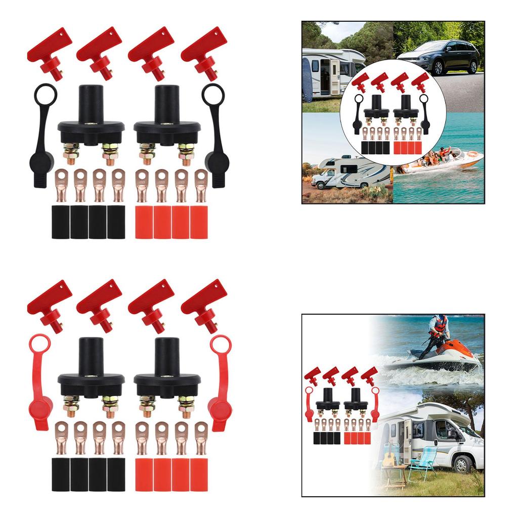 Battery Disconnect Switch 2 Hole Battery Isolator Switch Sturdy Accessories for Vehicles RV UTV Repair Parts Professional