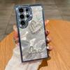 Suitable for Samsung S24 Ultra Mobile Phone Case Luxury Rhinestone S23 Laser Feather A73 Diamond Inlay Love A24 Soft Case