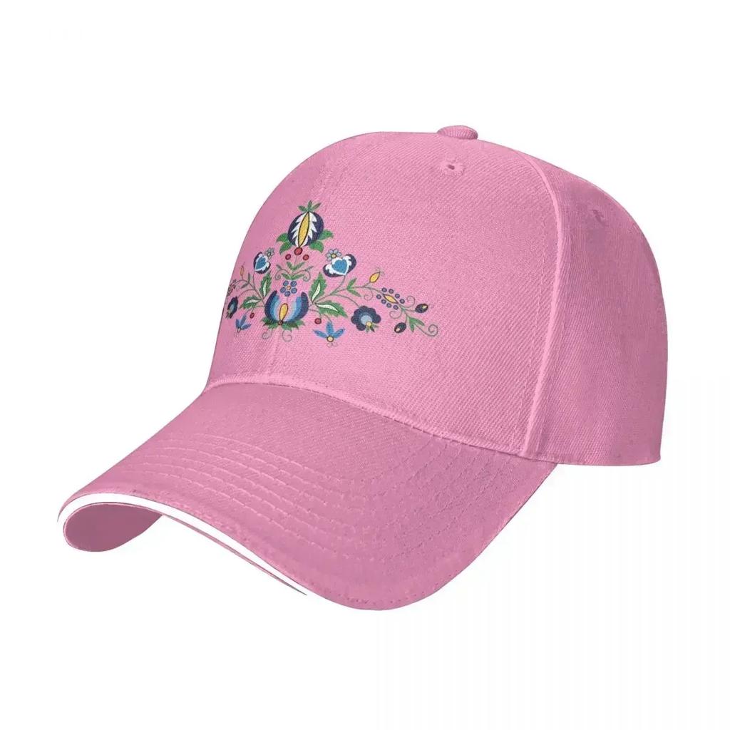 Folk 4th Composition Kashubian Art White Background Baseball Cap Trucker Cap New Hat Unisex WoUnisexs