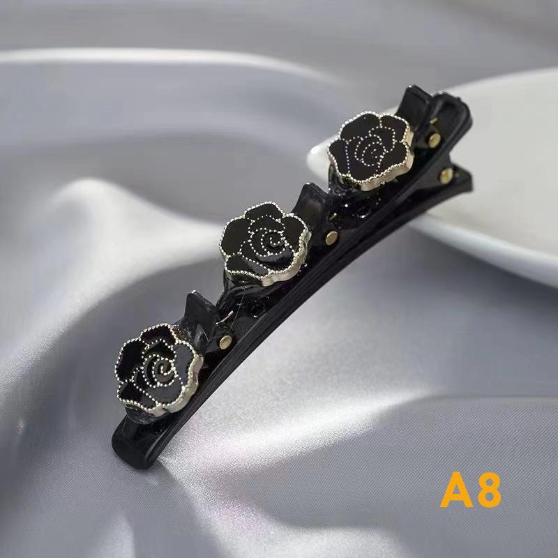 Sparkling Crystal Stone Braided Hair Clips Double Bangs Braided Barrettes Hairpins Women Girls Headwear Hair Styling Accessories