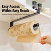 Kitchen Storage Organization Paper Towel Rack Over the Cabinet Kitchen Paper Towel Metal Holder No Drill Metal Space Saving Tool
