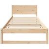 Natural Wooden Bed Frame with Headboard 90 X 190 Cm Solid Pine Wood