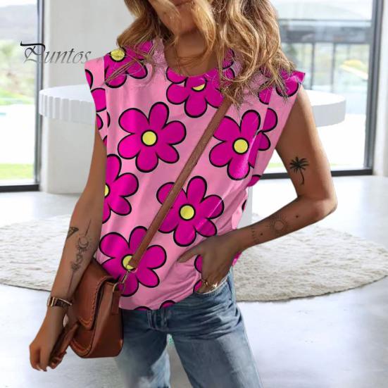 

Женские летние топы, свободная футболка с круглым вырезом и короткими рукавами, эластичная футболка с цветочным принтом, повседневные пуловеры, топы M