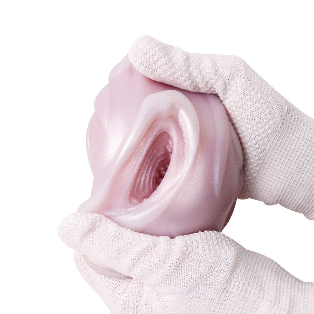 Cupă de masturbare buzelor Mucegai din silicon moale Masturbator masculin Jucării sexuale pentru adulți Vagin anal de buzunar Jucărie de suflare gay