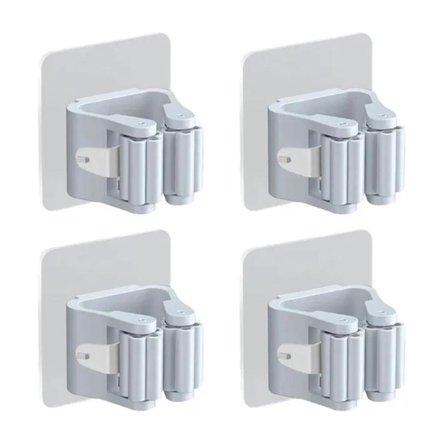 Wall-mounted Mop Stand Mop Stand Self-adhesive Broom Stand Non-porous Mounting Bathroom Kitchen Accessories