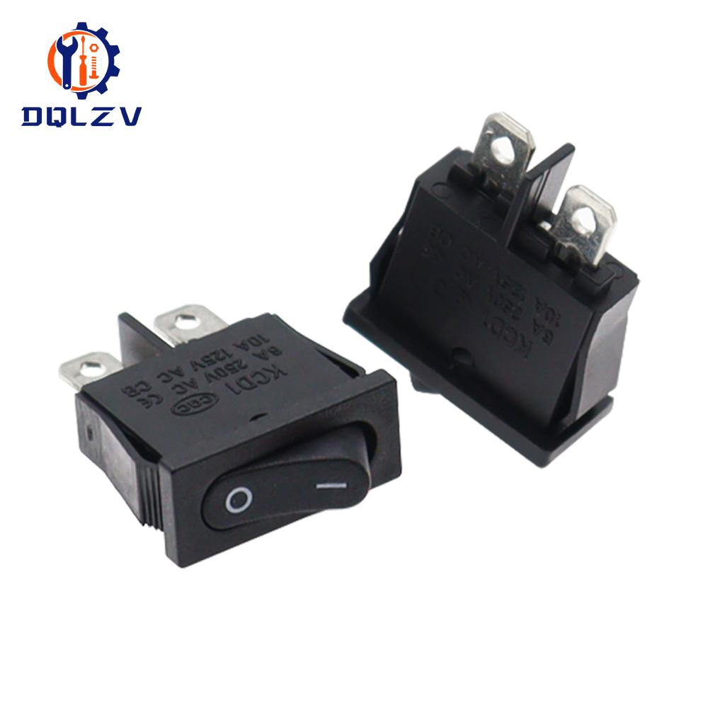10x22mm KCD1-110 Black Super Thin Rocker Switch NO/OFF 2 Pin Small Instrument Power Switch 6A 250VAC /10A 125VAC