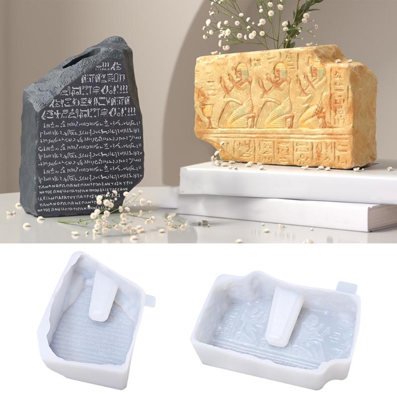 3D Ägyptische Steinstatue Silikon-Vasenformen zum Gießen von Epoxidharz, Blumenvase, Gipsdekoration, Silikon-Kerzenformen