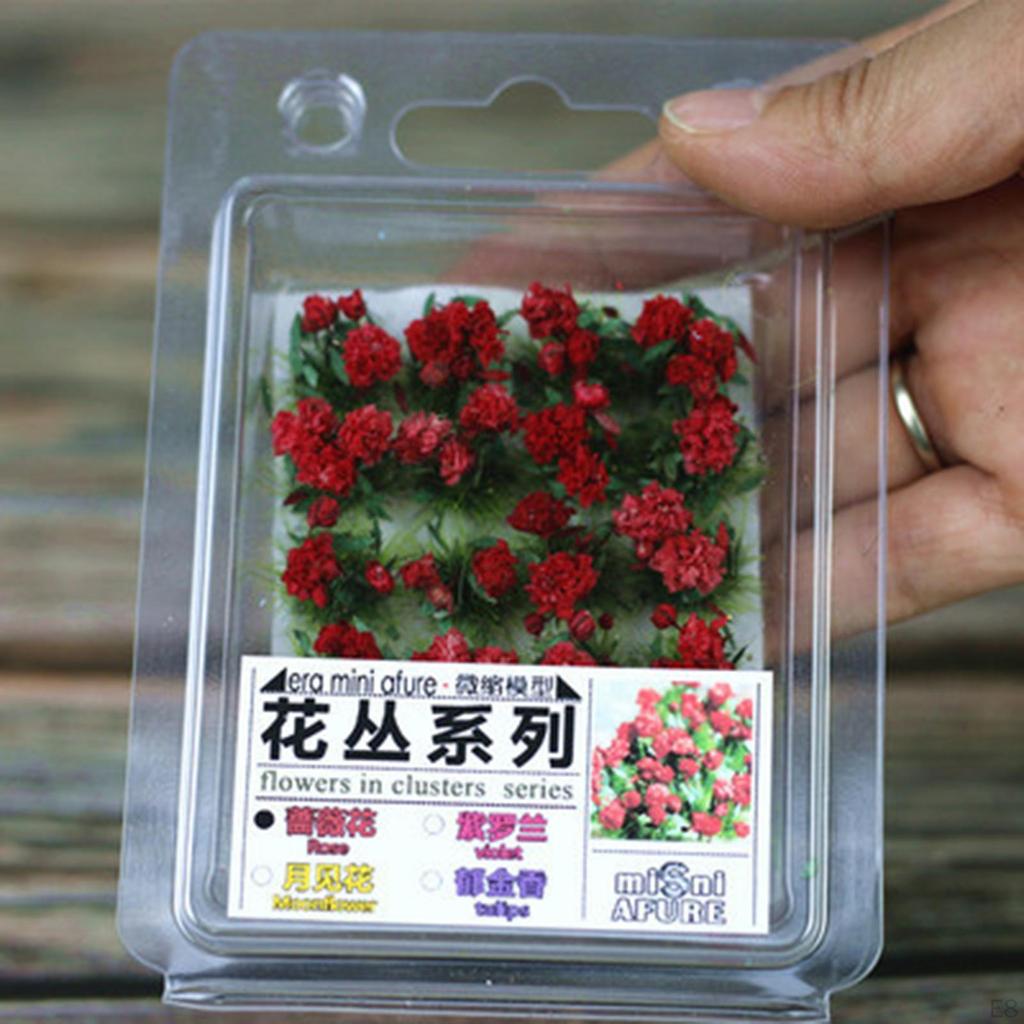 Grass Landscape Modelling Flower Cluster Scenery for DIY Miniature Railway Model