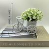 2pcs Mini Bike Pot Decor, Artificial Greenery for Desktop & Room, Cute Home/Office Ornament.