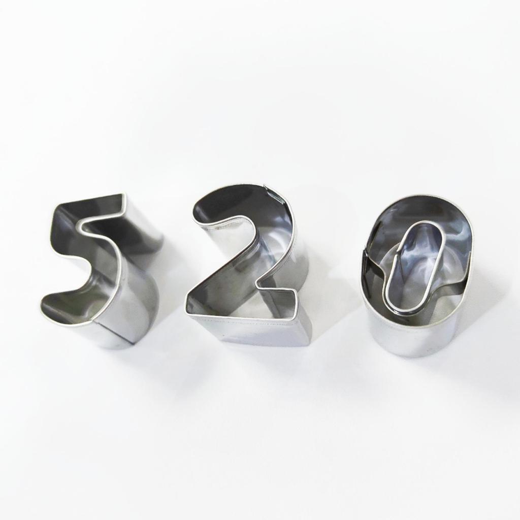 10-Piece Stainless Steel Digital Molds for Cake, Cookie, Pastry, and Fruit Cutting