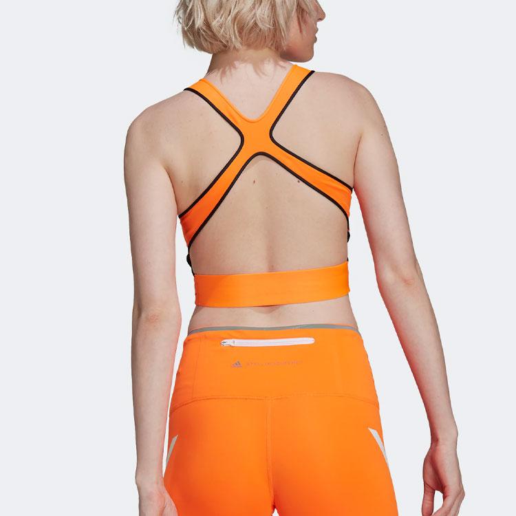 adidas Printed Logo Crop Training Sports Vest Women Tops Signal-Orange HB6088