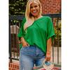 American Shiying Summer New Solid Loose Plus size Short sleeve T-shirt Women 202 500 Match V neck pullover Women