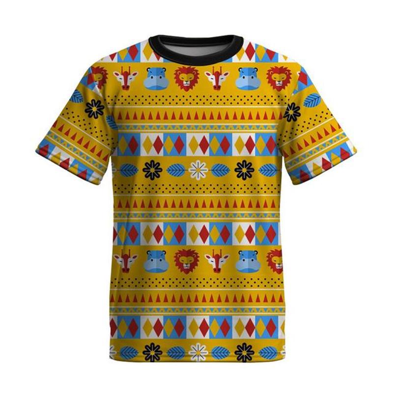 Tricou Etnic Totem Bărbați Tricou Imprimare 3D Mânecă Scurtă Tricouri Vară Gât O Casual Pulover Pentru Bărbați Modă Haine de Stradă Topuri