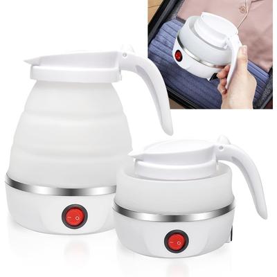 1pcs Travel Collapsible Electric Kettle, Portable Kettle with Auto Shut Off, 110 Volt Silicone Rapid Boil Kettle, Coffee & Tea Boiling Water
