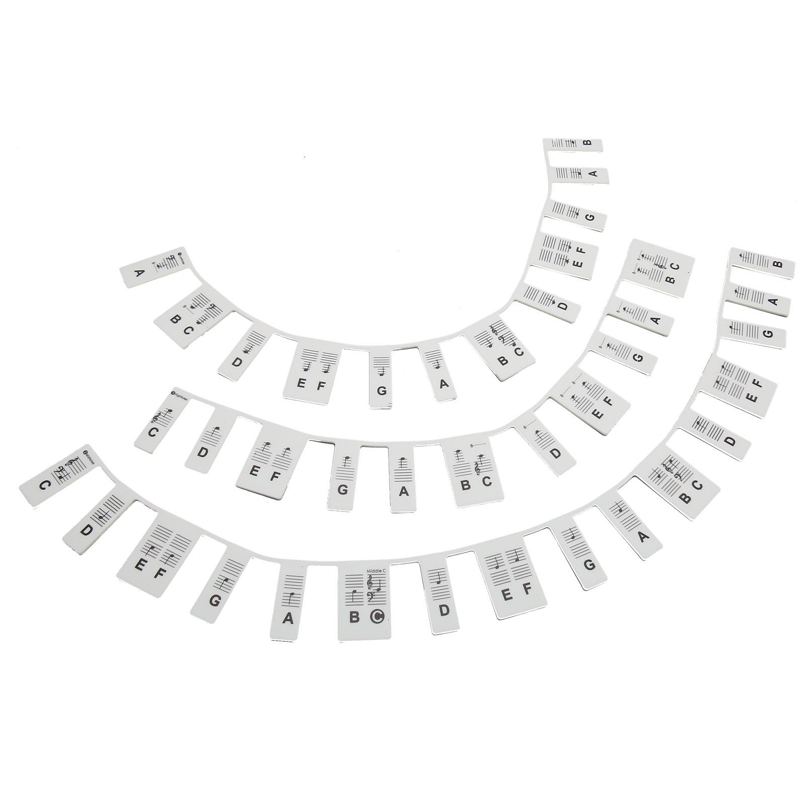 

Наклейки на клавиатуру пианино Съемный дизайн 88 клавиш Черный водонепроницаемый многоразовый силиконовый фортепианный ноты