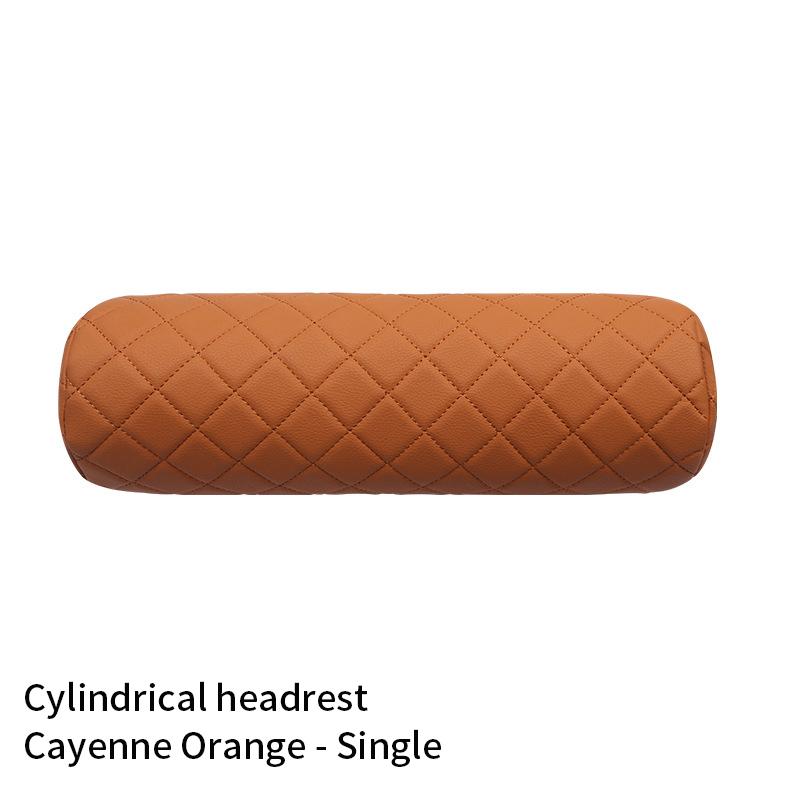 Luxury Car Seat Neck Pillow Headrest Leather Memory Chair Cervical Pillow Breathable Office Headrest Foam Protector Cylindr T3K2