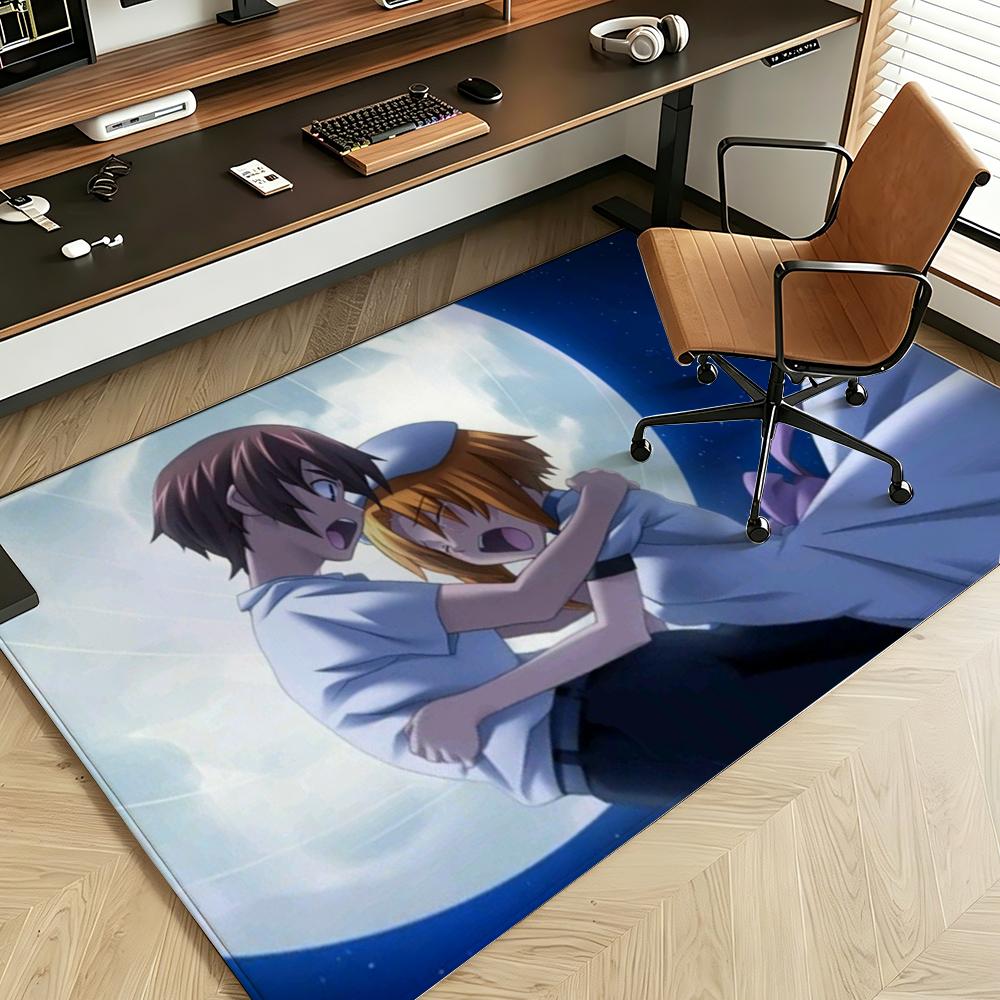 Anime H-Higurashi When They Cry Floor Mat Soft Flannel Floor Mat Suitable for Entryways, Living Rooms, Bedrooms, and Bathrooms