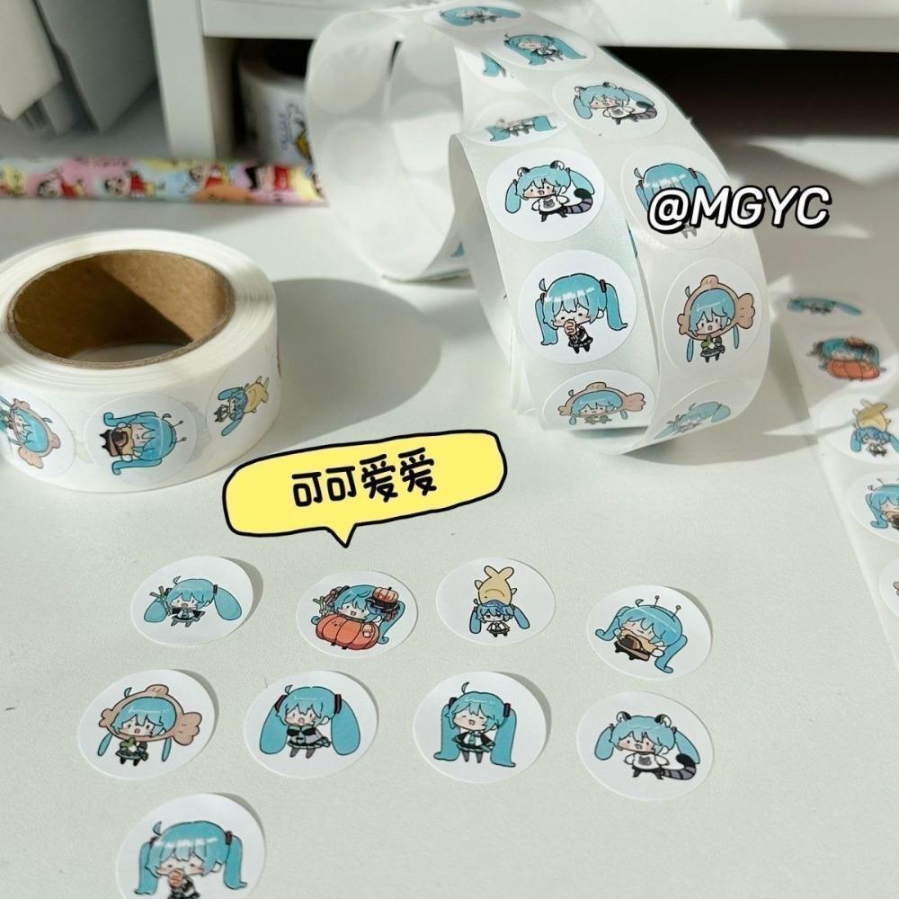 Hatsune Miku Roll Stickers, 500 Pieces, Cute Cartoon Stickers for Journals, Fridge, Phone, Notebook, DIY Fun Stickers