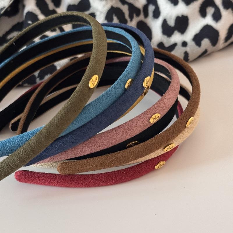 1 Stück Samttextur Feines Haarband Mehrfarbig Einfaches Liebeslogo Haarband Damen Tägliches Vielseitiges Kopfschmuck Haarbänder