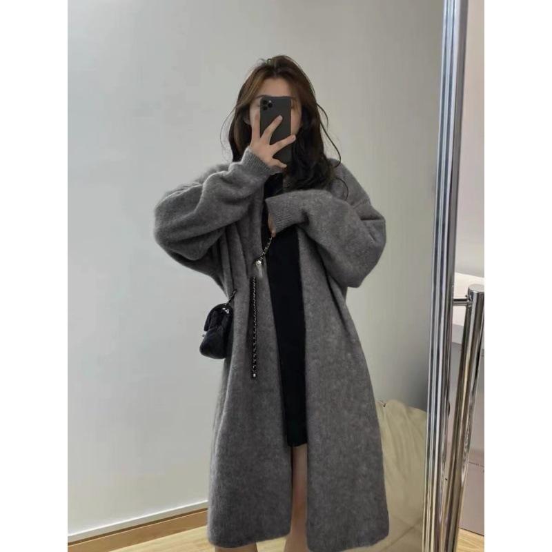 Toamnă Iarnă Nouă modă cu decolteu în V cu mânecă lungă, solid, mediu lung, stiluri, cardigan, îmbrăcăminte pentru femei, largi coreeană, tricotat, trend, topuri