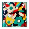 yangyizhi Large Square Headscarf, Simulated Silk Satin Fabric Scarf, Vibrant Floral Print Neck Multi-Purpose Turban Scarf Shawl Hair Tie
