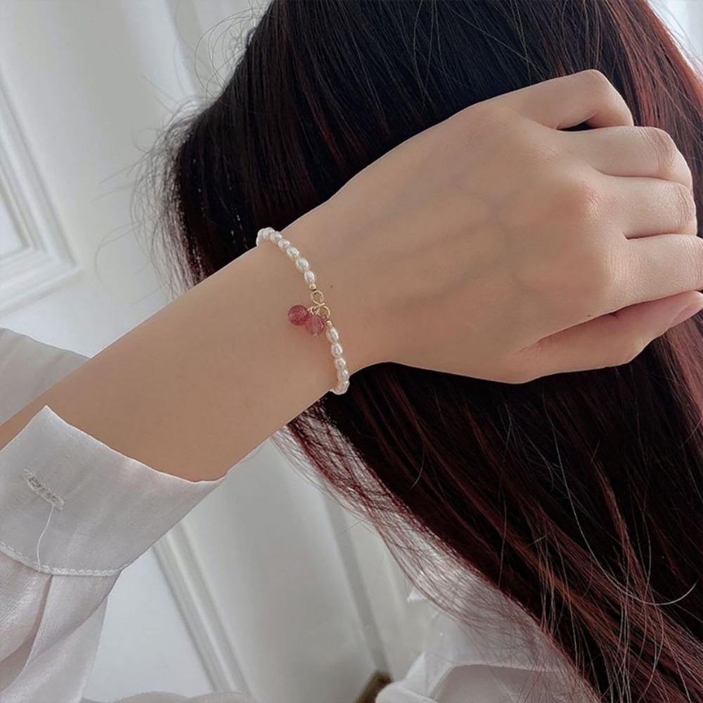 Baroque Natural Freshwater Pearl Beaded Bracelet Women's High-end Sense Light Luxury Niche Design Sense Versatile Jewelry
