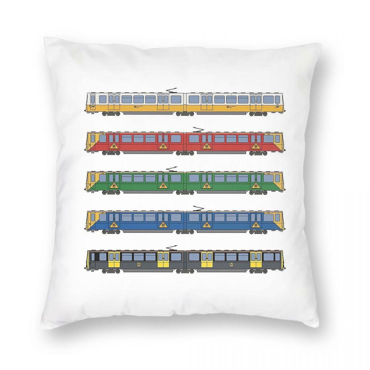 Tyne And Wear Metro Liveries Pillowcase Polyester Linen Velvet Creative Zip Decor Pillow Case Car Cushion Cover Peach skin 18*18(CM)-1Pcs