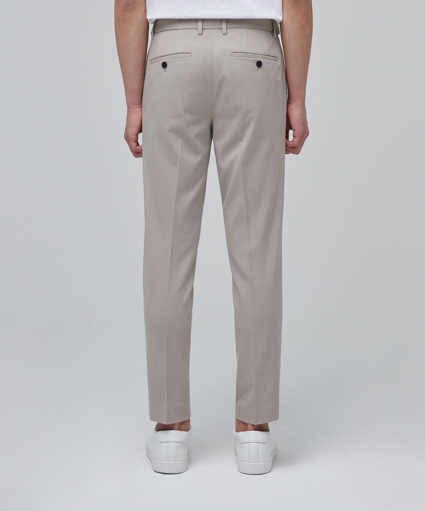 MUSINSA STANDARD Skinny Hidden Elastic Waist Crop Slacks [Light Beige]