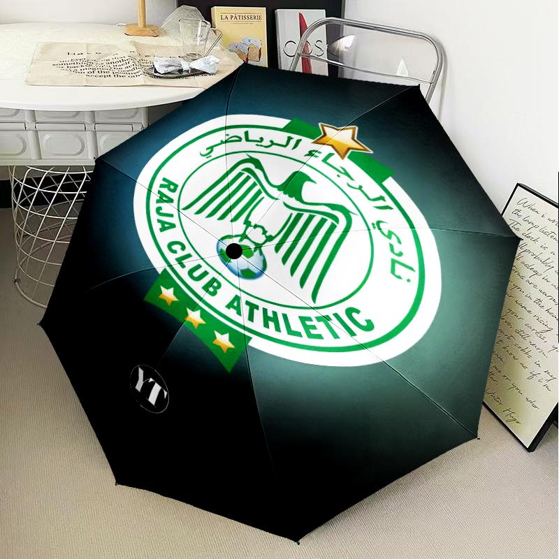 Raja Club Athletic Crest Umbrella Folding umbrella, automatic umbrella 8-Frame for Travel, camping Use Gift for Halloween Christmas