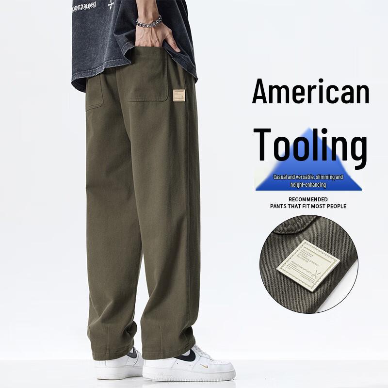 

VUUG Men s Loose Straight Leg Cotton Cargo Pants XL